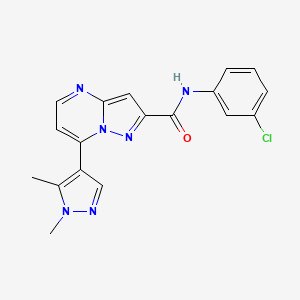 N-(3-chlorophenyl)-7-(1,5-dimethyl-1H-pyrazol-4-yl)pyrazolo[1,5-a]pyrimidine-2-carboxamide