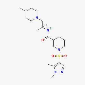 1-[(1,5-dimethyl-1H-pyrazol-4-yl)sulfonyl]-N-[1-(4-methylpiperidin-1-yl)propan-2-yl]piperidine-3-carboxamide