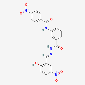 N-(3-{[(2E)-2-(2-hydroxy-5-nitrobenzylidene)hydrazinyl]carbonyl}phenyl)-4-nitrobenzamide