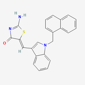 (5Z)-2-imino-5-{[1-(naphthalen-1-ylmethyl)-1H-indol-3-yl]methylidene}-1,3-thiazolidin-4-one