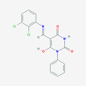 (5Z)-5-{[(2,3-dichlorophenyl)amino]methylidene}-1-phenylpyrimidine-2,4,6(1H,3H,5H)-trione