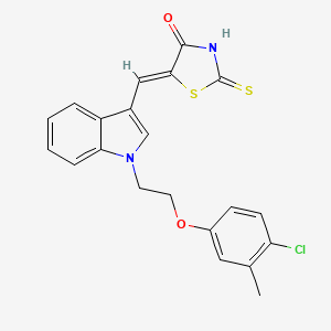 molecular formula C21H17ClN2O2S2 B10895956 (5Z)-5-({1-[2-(4-chloro-3-methylphenoxy)ethyl]-1H-indol-3-yl}methylidene)-2-thioxo-1,3-thiazolidin-4-one 