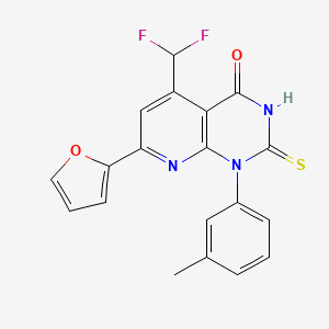 molecular formula C19H13F2N3O2S B10895965 5-(difluoromethyl)-7-(furan-2-yl)-1-(3-methylphenyl)-2-sulfanylpyrido[2,3-d]pyrimidin-4(1H)-one 