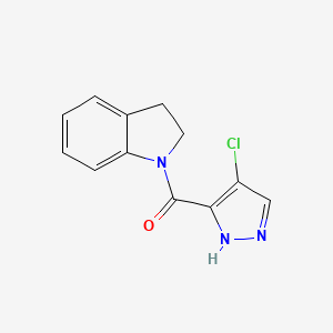 molecular formula C12H10ClN3O B10895974 (4-chloro-1H-pyrazol-3-yl)(2,3-dihydro-1H-indol-1-yl)methanone 