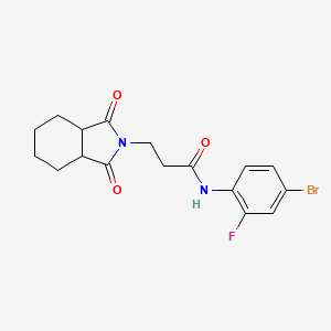 molecular formula C17H18BrFN2O3 B10895987 N-(4-bromo-2-fluorophenyl)-3-(1,3-dioxooctahydro-2H-isoindol-2-yl)propanamide 