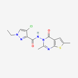 4-chloro-N-(2,6-dimethyl-4-oxothieno[2,3-d]pyrimidin-3(4H)-yl)-1-ethyl-1H-pyrazole-3-carboxamide