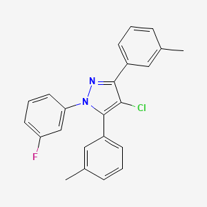 molecular formula C23H18ClFN2 B10896027 4-chloro-1-(3-fluorophenyl)-3,5-bis(3-methylphenyl)-1H-pyrazole 