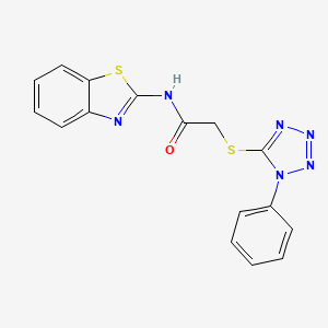 N-(1,3-benzothiazol-2-yl)-2-[(1-phenyl-1H-tetrazol-5-yl)sulfanyl]acetamide