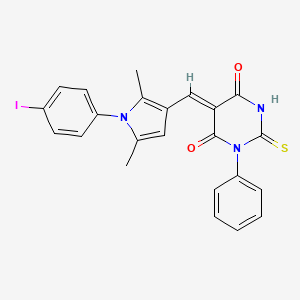 (5Z)-5-{[1-(4-iodophenyl)-2,5-dimethyl-1H-pyrrol-3-yl]methylidene}-1-phenyl-2-thioxodihydropyrimidine-4,6(1H,5H)-dione