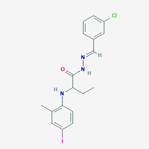 N'-[(E)-(3-chlorophenyl)methylidene]-2-[(4-iodo-2-methylphenyl)amino]butanehydrazide