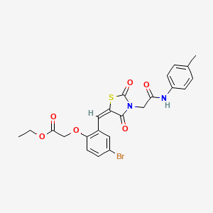 molecular formula C23H21BrN2O6S B10896081 ethyl {4-bromo-2-[(E)-(3-{2-[(4-methylphenyl)amino]-2-oxoethyl}-2,4-dioxo-1,3-thiazolidin-5-ylidene)methyl]phenoxy}acetate 