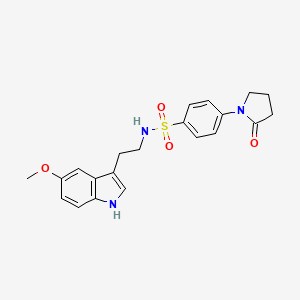 molecular formula C21H23N3O4S B10896090 N-[2-(5-methoxy-1H-indol-3-yl)ethyl]-4-(2-oxopyrrolidin-1-yl)benzenesulfonamide 