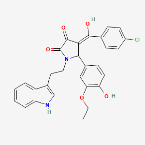 4-[(4-chlorophenyl)carbonyl]-5-(3-ethoxy-4-hydroxyphenyl)-3-hydroxy-1-[2-(1H-indol-3-yl)ethyl]-1,5-dihydro-2H-pyrrol-2-one