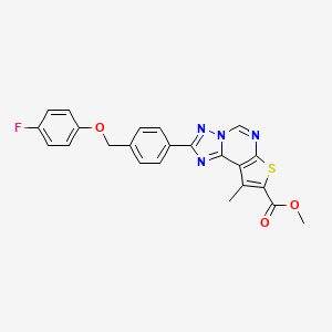 Methyl 2-{4-[(4-fluorophenoxy)methyl]phenyl}-9-methylthieno[3,2-e][1,2,4]triazolo[1,5-c]pyrimidine-8-carboxylate