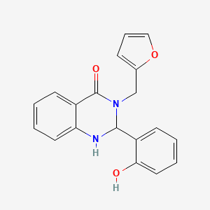 molecular formula C19H16N2O3 B10896110 3-(Furan-2-ylmethyl)-2-(2-hydroxyphenyl)-1,2-dihydroquinazolin-4-one 