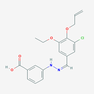 molecular formula C19H19ClN2O4 B10896134 3-{(2Z)-2-[3-chloro-5-ethoxy-4-(prop-2-en-1-yloxy)benzylidene]hydrazinyl}benzoic acid 