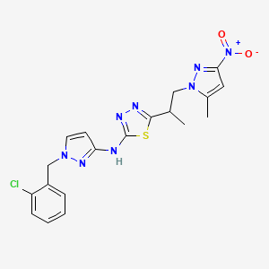 N-[1-(2-chlorobenzyl)-1H-pyrazol-3-yl]-5-[1-(5-methyl-3-nitro-1H-pyrazol-1-yl)propan-2-yl]-1,3,4-thiadiazol-2-amine