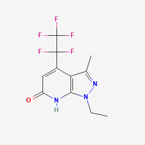 molecular formula C11H10F5N3O B10896160 1-ethyl-3-methyl-4-(pentafluoroethyl)-1,7-dihydro-6H-pyrazolo[3,4-b]pyridin-6-one 