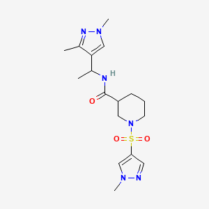 N-[1-(1,3-dimethyl-1H-pyrazol-4-yl)ethyl]-1-[(1-methyl-1H-pyrazol-4-yl)sulfonyl]piperidine-3-carboxamide