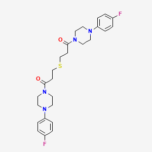 molecular formula C26H32F2N4O2S B10896174 3,3'-Sulfanediylbis{1-[4-(4-fluorophenyl)piperazin-1-yl]propan-1-one} 