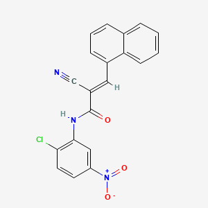 molecular formula C20H12ClN3O3 B10896175 (2E)-N-(2-chloro-5-nitrophenyl)-2-cyano-3-(naphthalen-1-yl)prop-2-enamide 