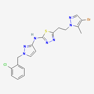 5-[2-(4-bromo-5-methyl-1H-pyrazol-1-yl)ethyl]-N-[1-(2-chlorobenzyl)-1H-pyrazol-3-yl]-1,3,4-thiadiazol-2-amine