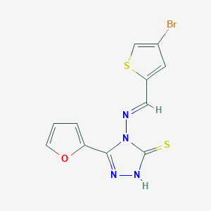 4-{[(E)-(4-bromothiophen-2-yl)methylidene]amino}-5-(furan-2-yl)-4H-1,2,4-triazole-3-thiol