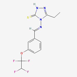 molecular formula C13H12F4N4OS B10896231 5-ethyl-4-({(E)-[3-(1,1,2,2-tetrafluoroethoxy)phenyl]methylidene}amino)-4H-1,2,4-triazole-3-thiol 