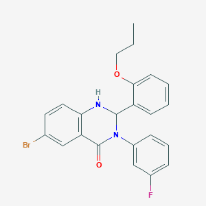 6-bromo-3-(3-fluorophenyl)-2-(2-propoxyphenyl)-2,3-dihydroquinazolin-4(1H)-one