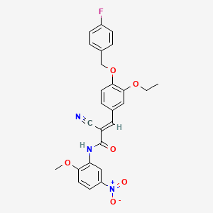 (2E)-2-cyano-3-{3-ethoxy-4-[(4-fluorobenzyl)oxy]phenyl}-N-(2-methoxy-5-nitrophenyl)prop-2-enamide