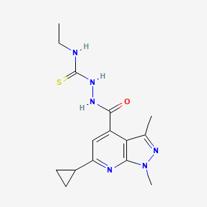 2-[(6-cyclopropyl-1,3-dimethyl-1H-pyrazolo[3,4-b]pyridin-4-yl)carbonyl]-N-ethylhydrazinecarbothioamide