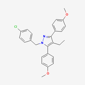 molecular formula C26H25ClN2O2 B10896265 1-(4-chlorobenzyl)-4-ethyl-3,5-bis(4-methoxyphenyl)-1H-pyrazole 