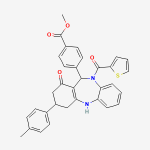 Methyl 4-[1-hydroxy-3-(4-methylphenyl)-10-(2-thienylcarbonyl)-3,4,10,11-tetrahydro-2H-dibenzo[B,E][1,4]diazepin-11-YL]benzoate