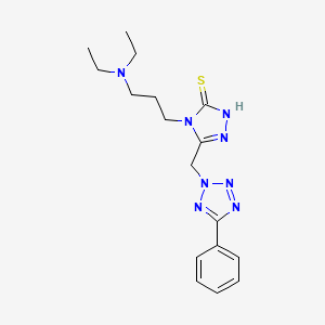 molecular formula C17H24N8S B10896307 4-[3-(diethylamino)propyl]-5-[(5-phenyl-2H-tetrazol-2-yl)methyl]-4H-1,2,4-triazole-3-thiol 