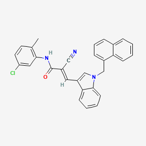 molecular formula C30H22ClN3O B10896309 (2E)-N-(5-chloro-2-methylphenyl)-2-cyano-3-[1-(naphthalen-1-ylmethyl)-1H-indol-3-yl]prop-2-enamide 