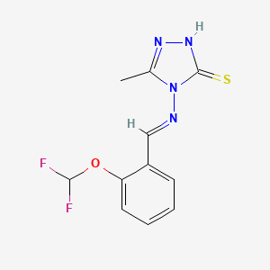 molecular formula C11H10F2N4OS B10896316 4-({(E)-[2-(difluoromethoxy)phenyl]methylidene}amino)-5-methyl-4H-1,2,4-triazole-3-thiol 