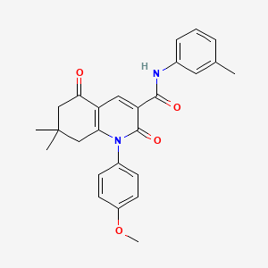 molecular formula C26H26N2O4 B10896353 1-(4-methoxyphenyl)-7,7-dimethyl-N-(3-methylphenyl)-2,5-dioxo-1,2,5,6,7,8-hexahydroquinoline-3-carboxamide 