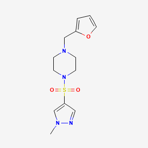 molecular formula C13H18N4O3S B10896370 1-(furan-2-ylmethyl)-4-[(1-methyl-1H-pyrazol-4-yl)sulfonyl]piperazine 