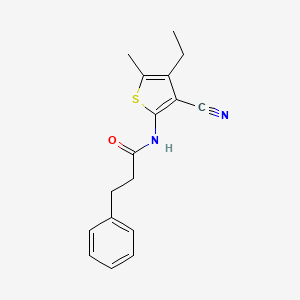 N-(3-cyano-4-ethyl-5-methylthiophen-2-yl)-3-phenylpropanamide