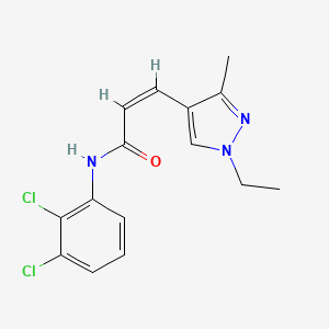 molecular formula C15H15Cl2N3O B10896383 (2Z)-N-(2,3-dichlorophenyl)-3-(1-ethyl-3-methyl-1H-pyrazol-4-yl)prop-2-enamide 