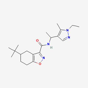 5-tert-butyl-N-[1-(1-ethyl-5-methyl-1H-pyrazol-4-yl)ethyl]-4,5,6,7-tetrahydro-1,2-benzoxazole-3-carboxamide