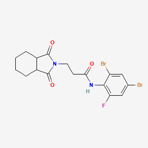 molecular formula C17H17Br2FN2O3 B10896463 N-(2,4-dibromo-6-fluorophenyl)-3-(1,3-dioxooctahydro-2H-isoindol-2-yl)propanamide 