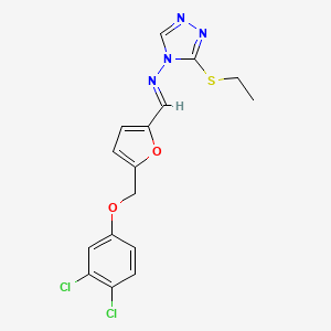 N-[(E)-{5-[(3,4-dichlorophenoxy)methyl]furan-2-yl}methylidene]-3-(ethylsulfanyl)-4H-1,2,4-triazol-4-amine