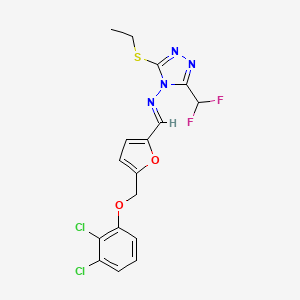 N-[(E)-{5-[(2,3-dichlorophenoxy)methyl]furan-2-yl}methylidene]-3-(difluoromethyl)-5-(ethylsulfanyl)-4H-1,2,4-triazol-4-amine