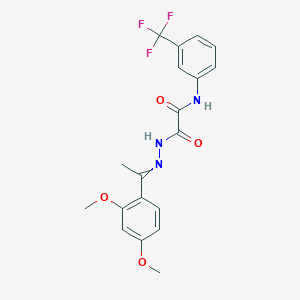 molecular formula C19H18F3N3O4 B10896529 2-{2-[1-(2,4-dimethoxyphenyl)ethylidene]hydrazinyl}-2-oxo-N-[3-(trifluoromethyl)phenyl]acetamide 