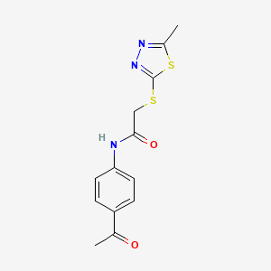 N-(4-acetylphenyl)-2-[(5-methyl-1,3,4-thiadiazol-2-yl)sulfanyl]acetamide