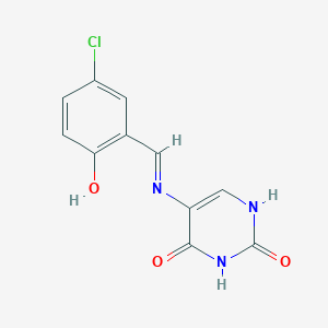 molecular formula C11H8ClN3O3 B10896591 5-{[(E)-(5-chloro-2-hydroxyphenyl)methylidene]amino}pyrimidine-2,4(1H,3H)-dione 