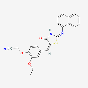 (2-ethoxy-4-{(E)-[(2Z)-2-(naphthalen-1-ylimino)-4-oxo-1,3-thiazolidin-5-ylidene]methyl}phenoxy)acetonitrile