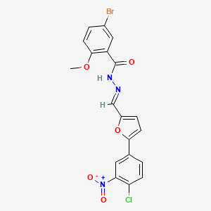 molecular formula C19H13BrClN3O5 B10896613 5-bromo-N'-{(E)-[5-(4-chloro-3-nitrophenyl)furan-2-yl]methylidene}-2-methoxybenzohydrazide 