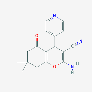 2-amino-7,7-dimethyl-5-oxo-4-(pyridin-4-yl)-5,6,7,8-tetrahydro-4H-chromene-3-carbonitrile